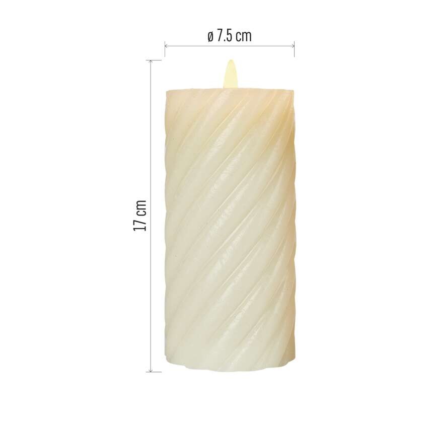 LED Dekoration – Wachskerze, 17 cm, 2x AAA, Innen, Warmweiß, 2 St., Timer