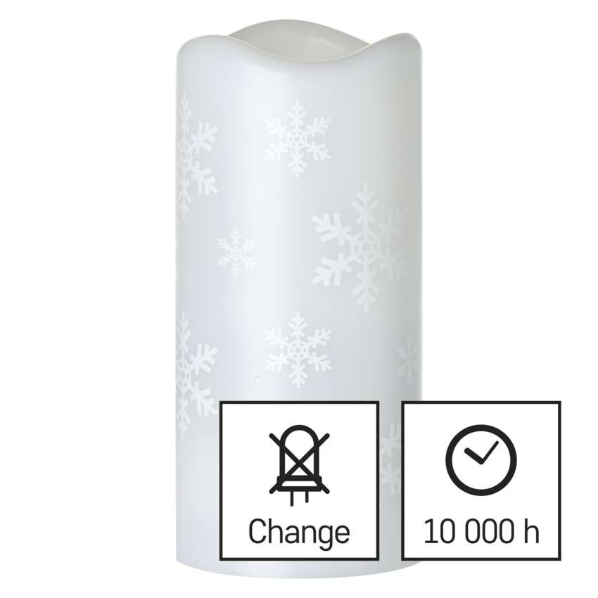 LED Dekorativer Projektor – Flocken, 3x AAA, Innen, Kaltweiß
