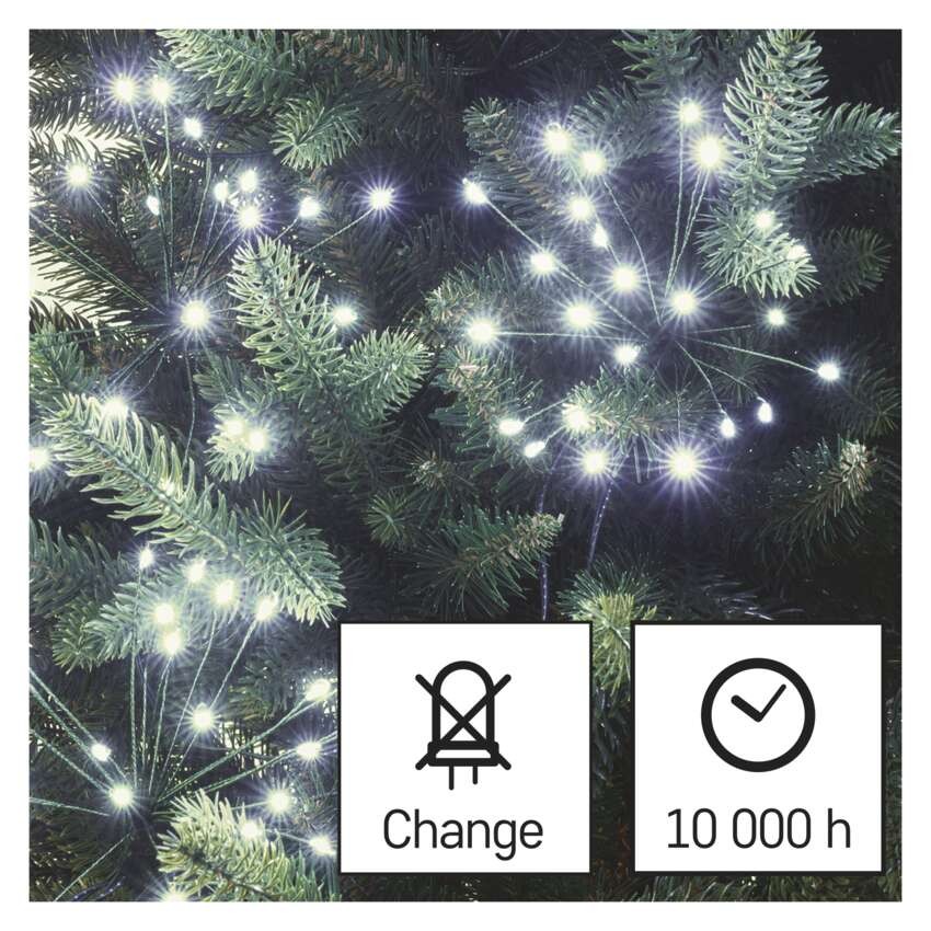 LED fényfüzér – fürtök, nano, 2,35 m, beltéri, hideg fehér, időzítő