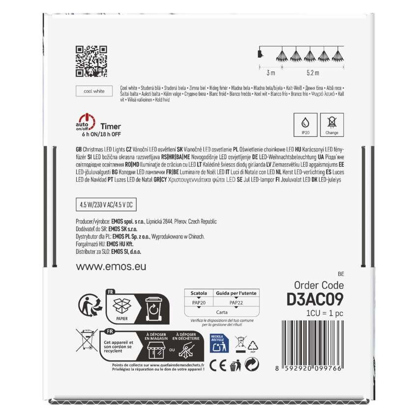 LED Lichterkette – leuchtende Büschel, nano, 5,2 m, Innen, Kaltweiß, Timer