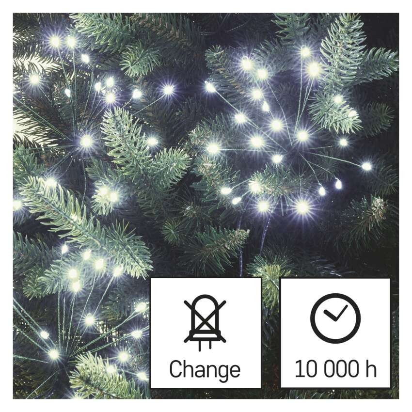 LED Lichterkette – leuchtende Büschel, nano, 5,2 m, Innen, Kaltweiß, Timer