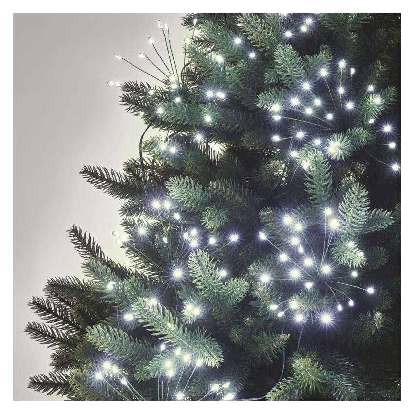 LED Lichterkette – leuchtende Büschel, nano, 8 m, Innen, Kaltweiß, Timer