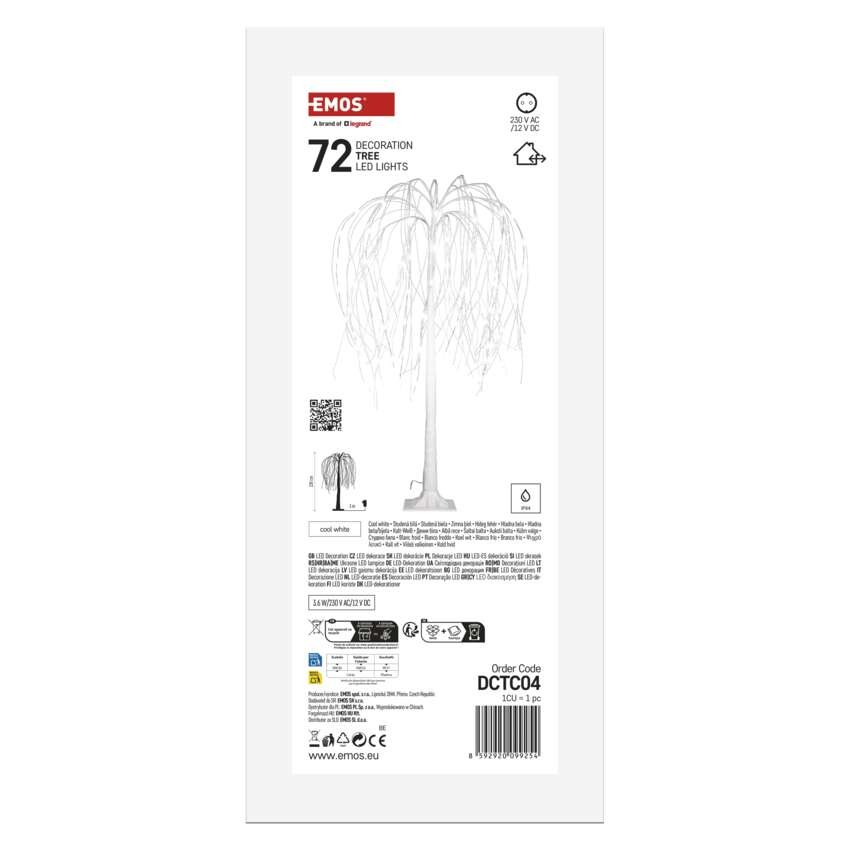 LED karácsonyfa, 120 cm, kültérre és beltérre, hideg fehér