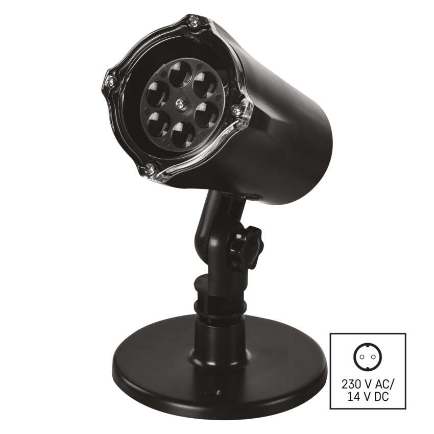 LED Weihnachtlicher dekorativer Projektor – Flocken, Außen und Innen, weiß