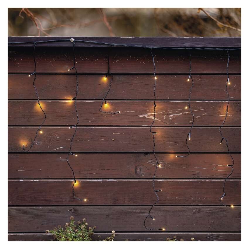 Standard LED spojovací vánoční řetěz – rampouchy, 2,5 m, venkovní, teplá bílá