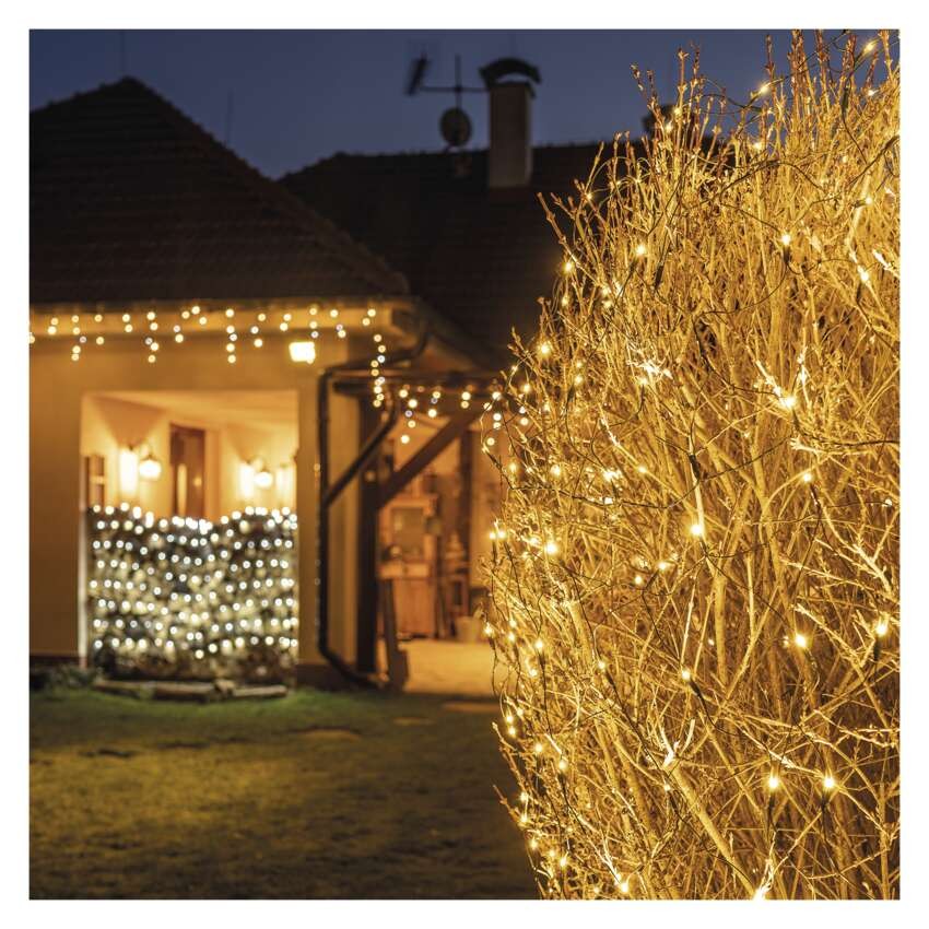 Standartinė LED jungiamoji girlianda – tinklinė, 1,5x2 m, lauko, šiltai balta
