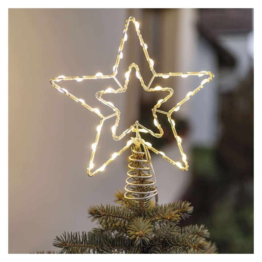 Standard LED spojovací vánoční hvězda, 28,5 cm, venkovní i vnitřní, teplá bílá