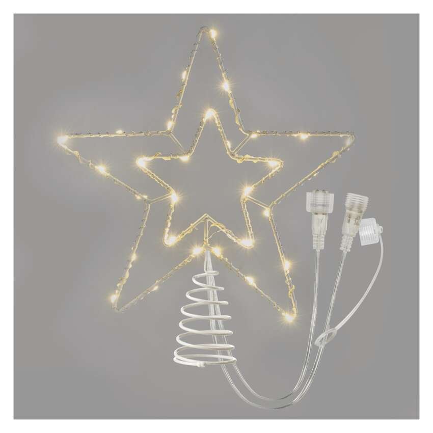 Standard LED spojovací vánoční hvězda, 28,5 cm, venkovní i vnitřní, teplá bílá