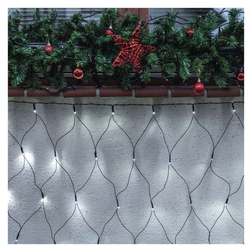 Standartinė LED jungiamoji girlianda – tinklinė, 1,5x2 m, lauko, šaltai balta
