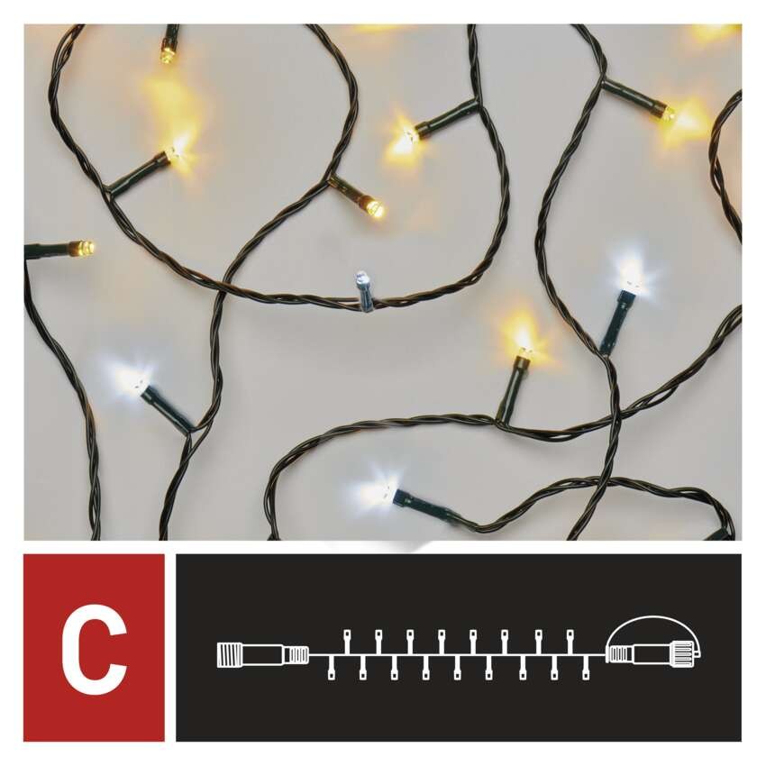 Standard LED Verbindungskette, 10 m, Außen, warm-weiß/Kaltweiß