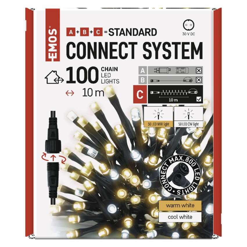 Standard LED Verbindungskette, 10 m, Außen, warm-weiß/Kaltweiß