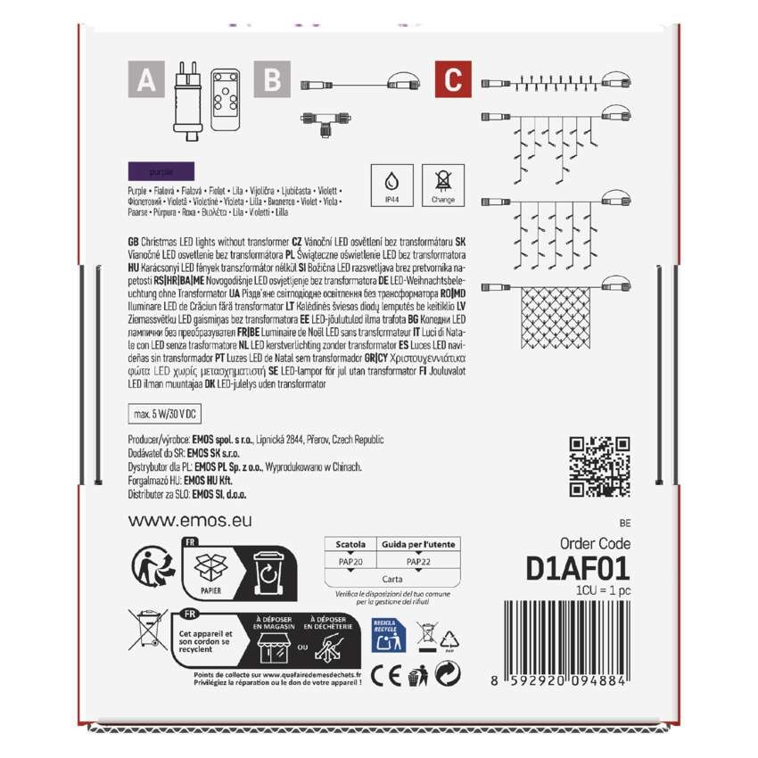Standard LED Verbindungskette, 10 m, Außen/Innen, violett