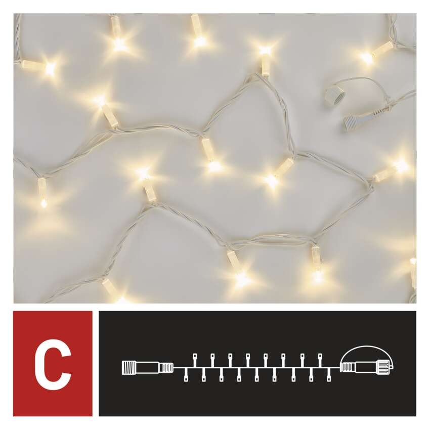 Profi LED Verbindungskette weiß, 5 m, Außen/Innen, warm-weiß