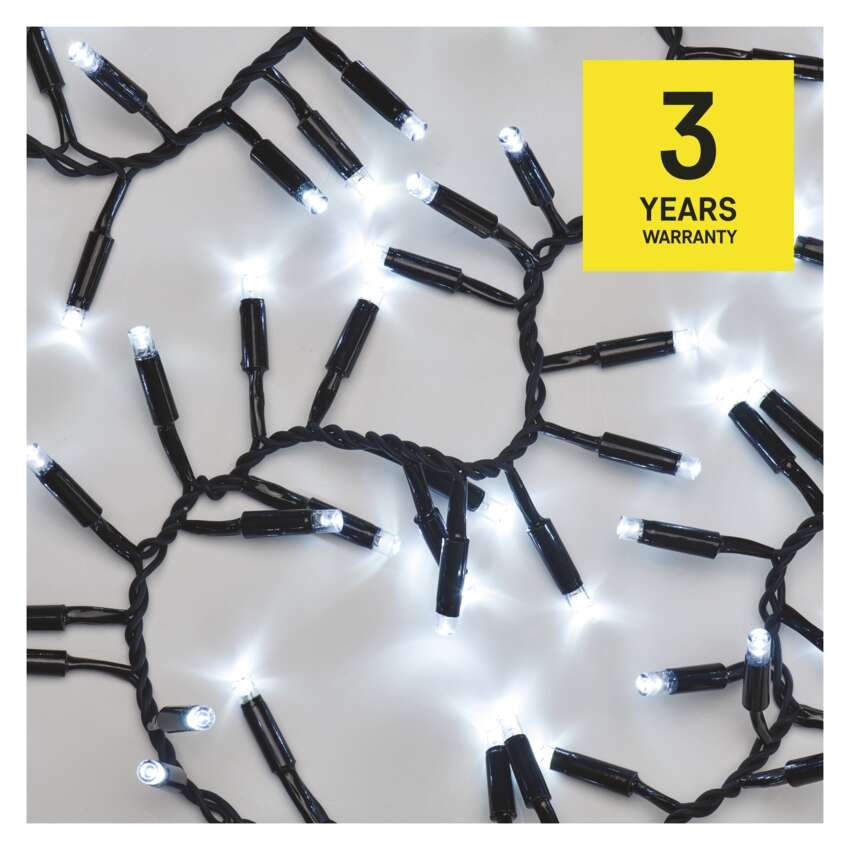 Profi LED Verbindungskette schwarz, 3 m, Außen/Innen, Kaltweiß