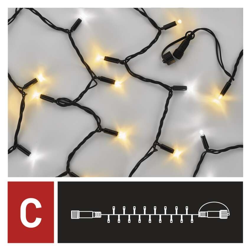 Profi LED Verbindungskette blinkend, 10 m, Außen, warmweiß/Kaltweiß