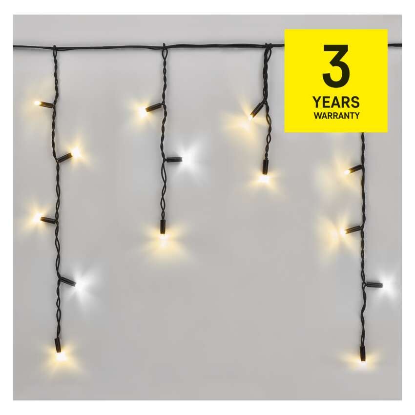 Profi LED Verbindungskette blinkend – Eiszapfen, 3 m, Außen, warmweiß/Kaltweiß
