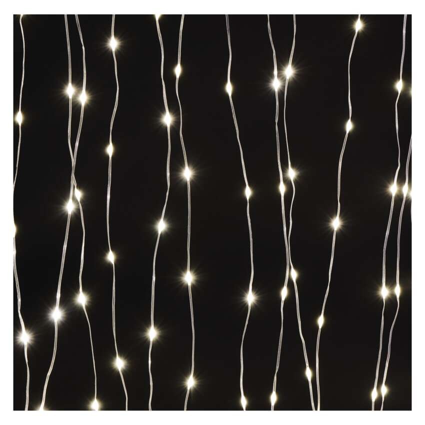 LED Weihnachtliche Drop-Kette – Vorhang, 1,7x2 m, Außen und Innen, warm-weiß, Programme