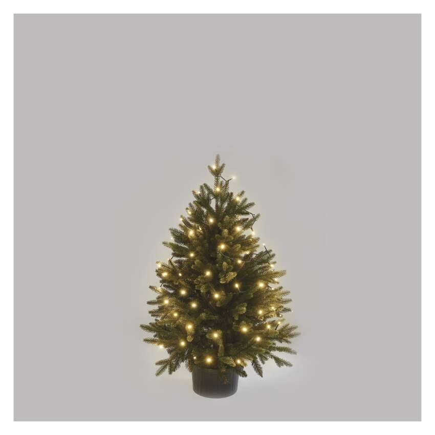 LED Weihnachtliche Lichterkette, 8 m, Außen/Innen, warmweiß, Timer