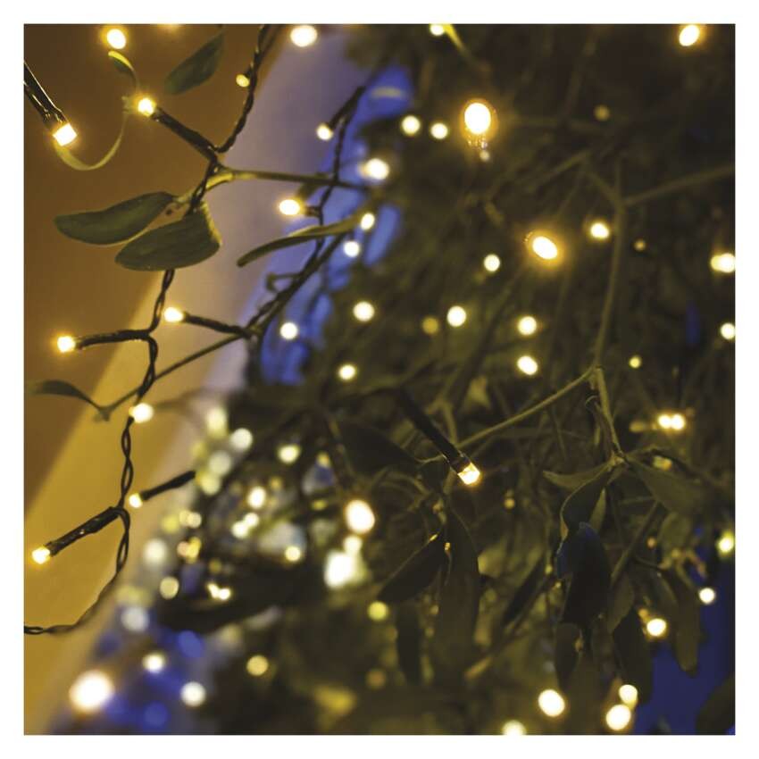 LED vánoční rampouchy, 3,6 m, venkovní i vnitřní, teplá bílá, programy