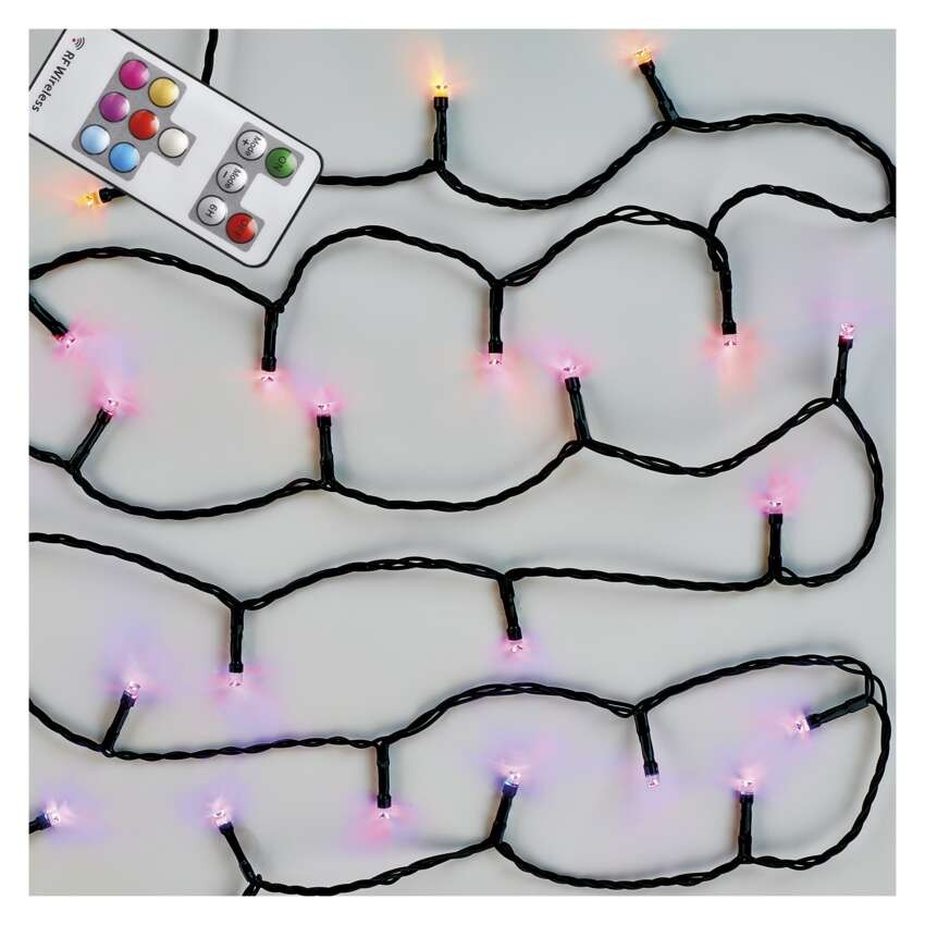 LED Weihnachtliche Lichterkette, 16 m, Außen/Innen, RGB, Fernbedienung, Programme, Timer