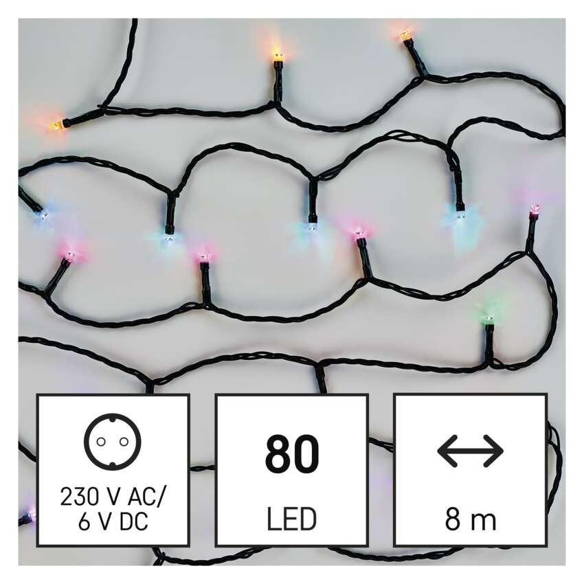 GoSmart LED karácsonyi fényfüzér, 8 m, kültéri és beltéri, RGB, programokkal, időz,wifivel