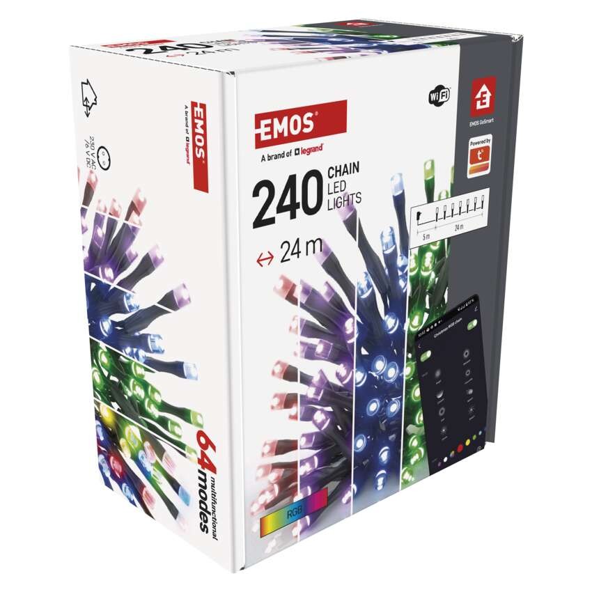 GoSmart LED Weihnachtliche Lichterkette, 24 m, Außen/Innen, RGB, Programme, Timer, WiFi