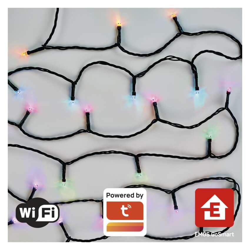 GoSmart LED Weihnachtliche Lichterkette, 24 m, Außen/Innen, RGB, Programme, Timer, WiFi