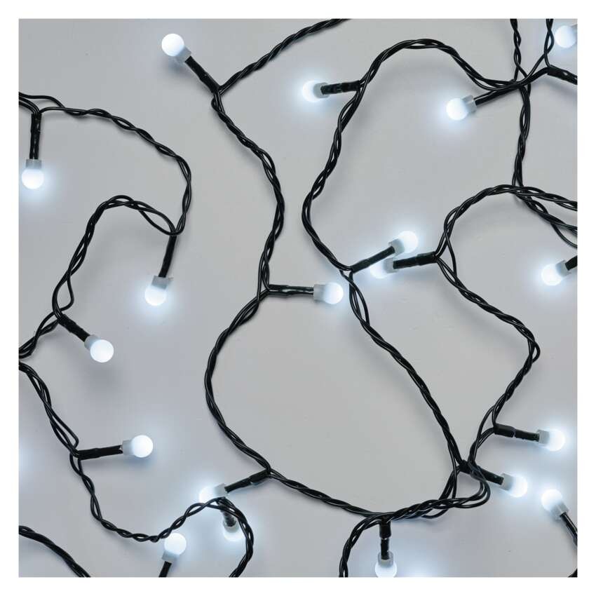 LED Weihnachtslichterkette Cherry – Kugeln, 20 m, Außen und Innen, Kaltweiß, Programme