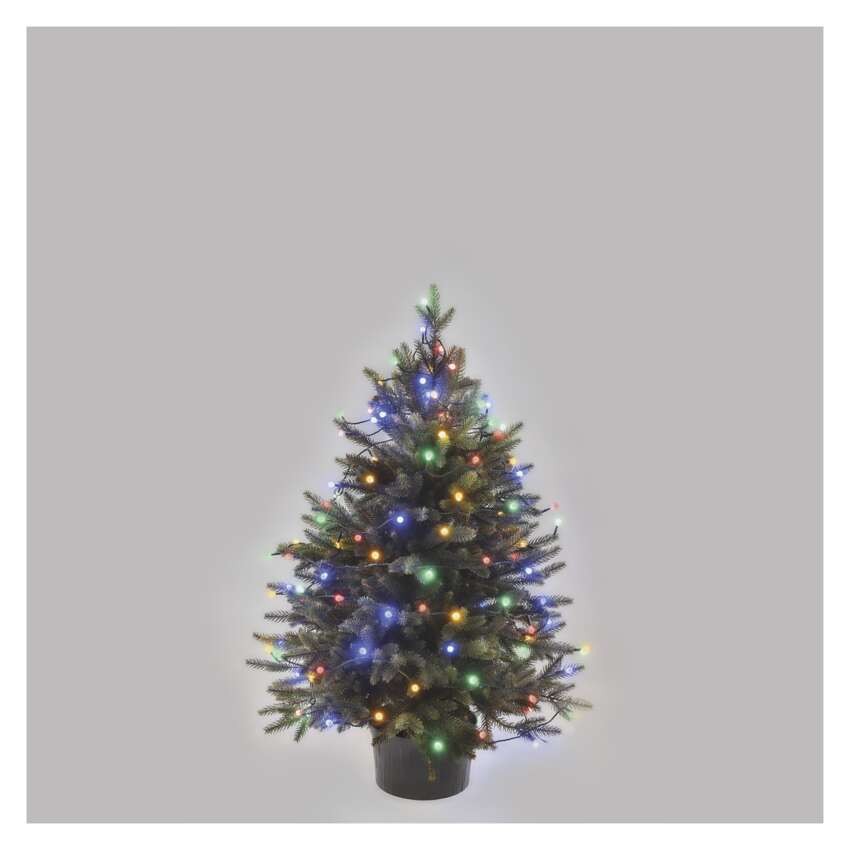 LED vánoční cherry řetěz – kuličky, 8 m, venkovní i vnitřní, multicolor, programy, časovač