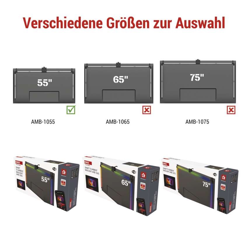 GoSmart Ambient LED RGB Beleuchtung für TV 55“ (139 cm)