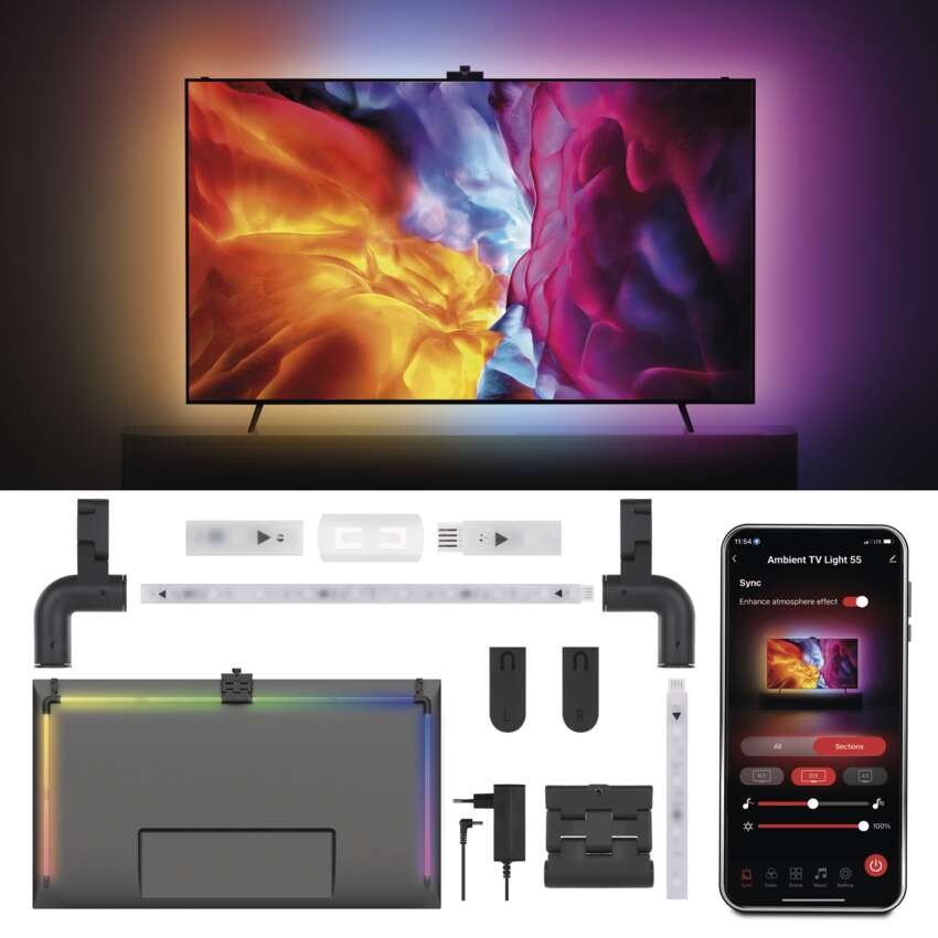 GoSmart Ambient LED RGB Beleuchtung für TV 55“ (139 cm)