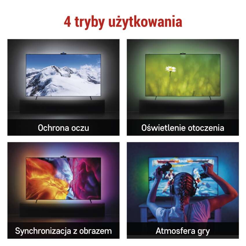 GoSmart Oświetlenie Ambilight LED RGB do TV 65“ (164 cm)