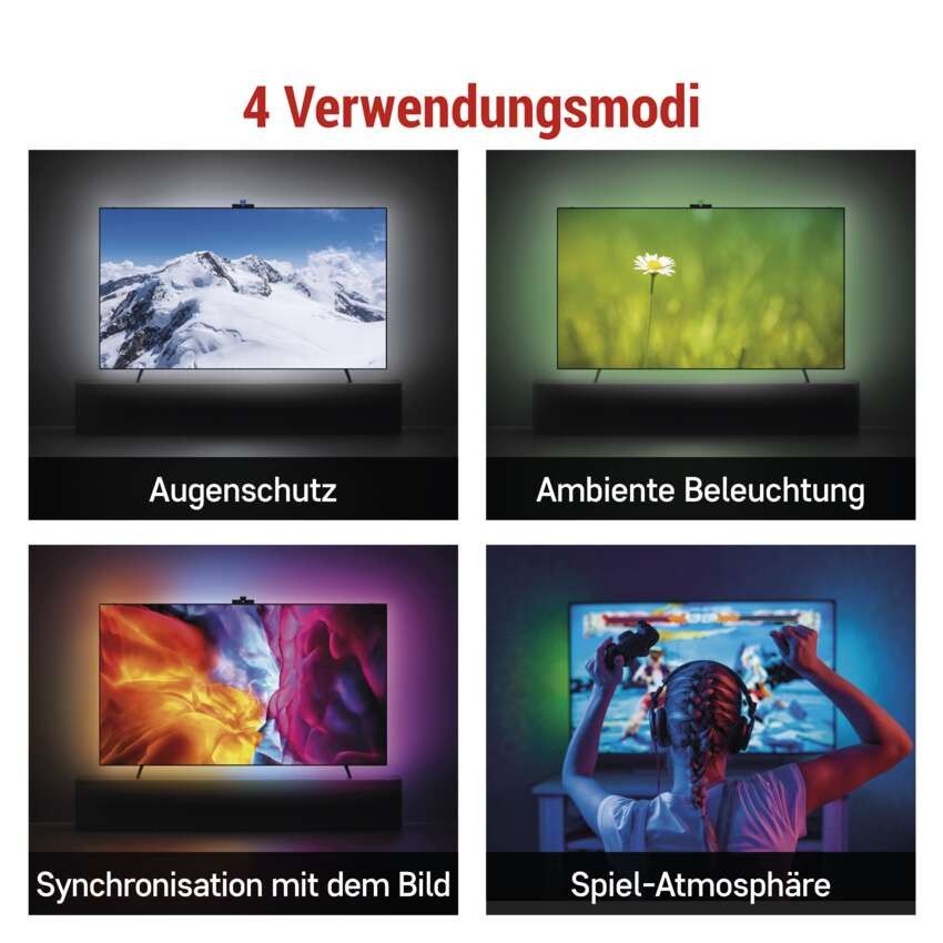 GoSmart Ambient LED RGB Beleuchtung für TV 75“ (189 cm)