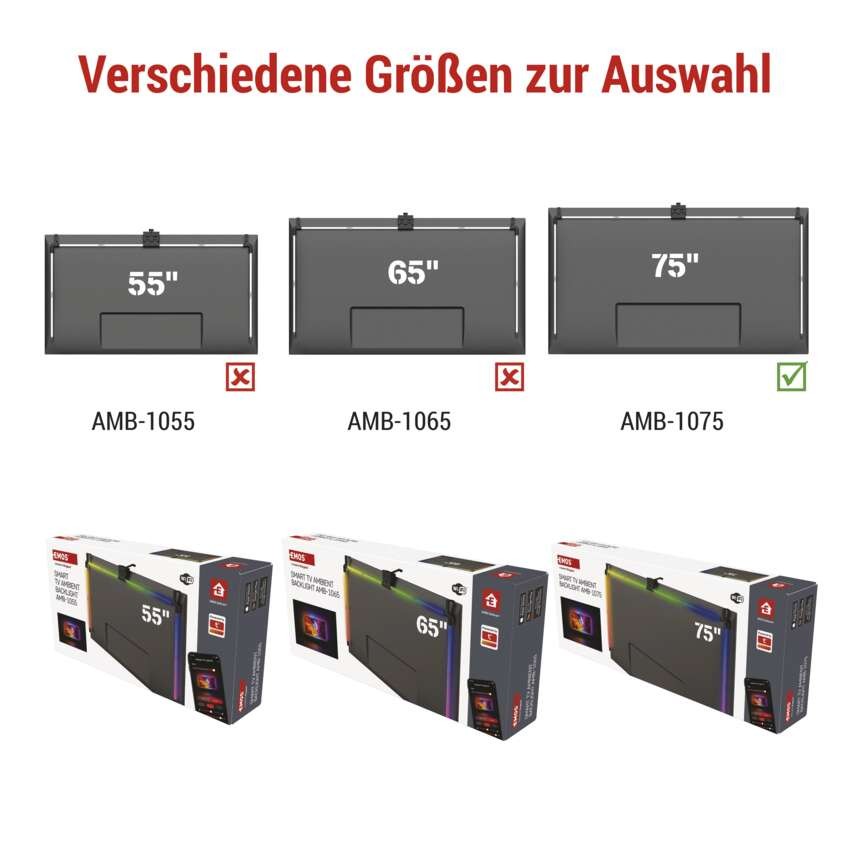 GoSmart Ambient LED RGB Beleuchtung für TV 75“ (189 cm)