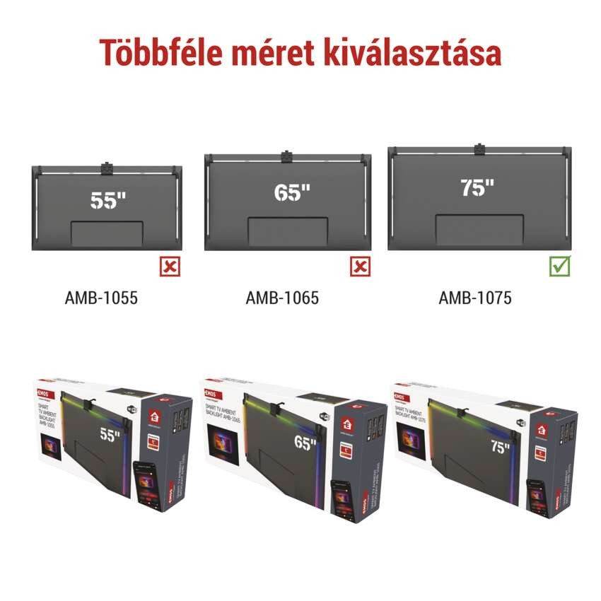 GoSmart Ambient LED RGB világítás TV-hez 75“ (189 cm)