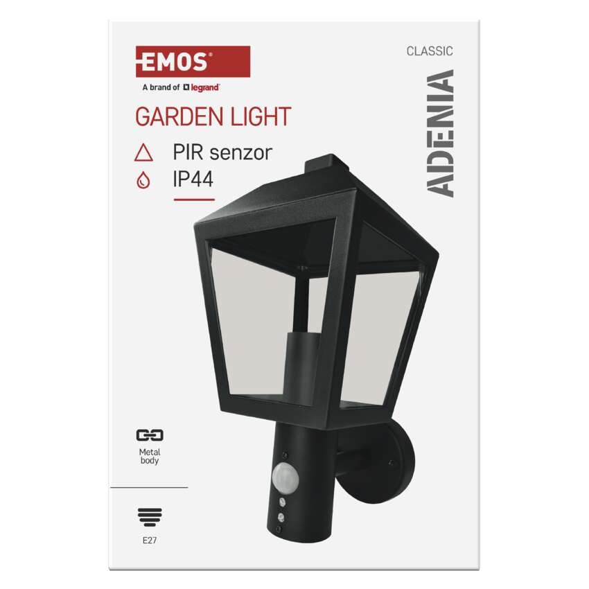 Garten-Wandleuchte ADENIA mit Dämmerungssensor, 19,8 x 15 x 29,8 cm, 1 x E27, 15 W