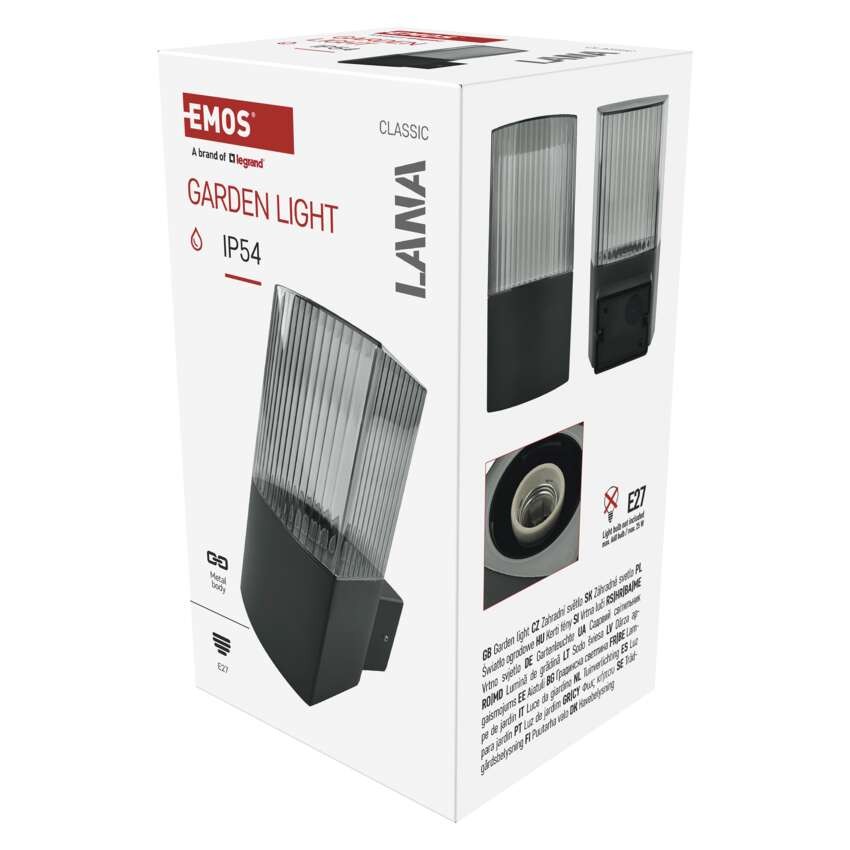 Garten-Wandleuchte LANA, 11,7 x 10,6 x 21,8 cm, 1 x E27, 25 W