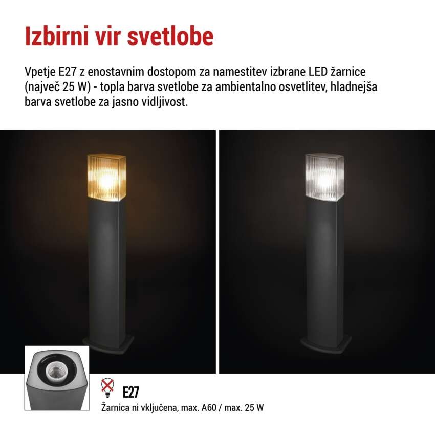 Vrtna stoječa svetilka LANA, 15,4 x 13,3 x 75 cm, 1 x E27, 25 W