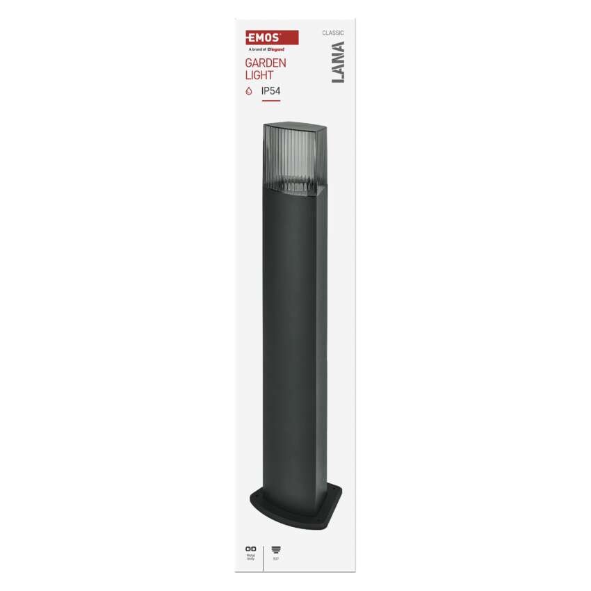Garten-Pollerleuchte LANA, 15,4 x 13,3 x 75 cm, 1 x E27, 25 W