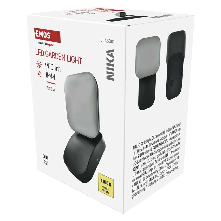 LED záhradné nástenné svietidlo NIKA, 12 x 12 x 20 cm, 12,5 W, teplá biela