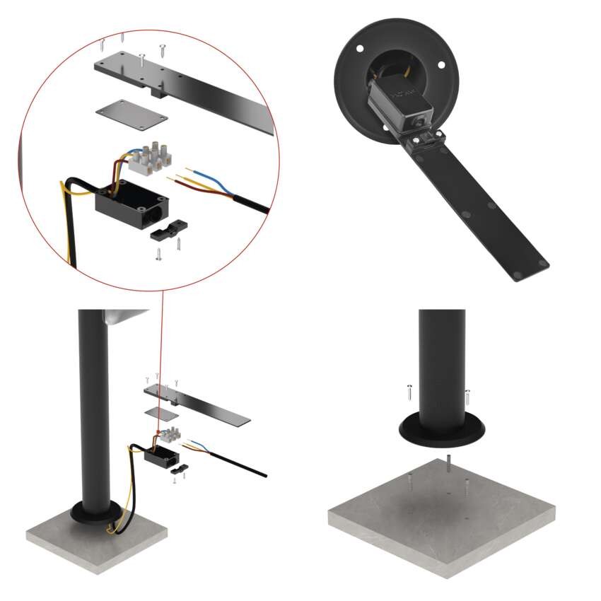 LED Garten-Pollerleuchte NIKA, 12 x 12 x 80 cm, 12,5 W, warmweiß