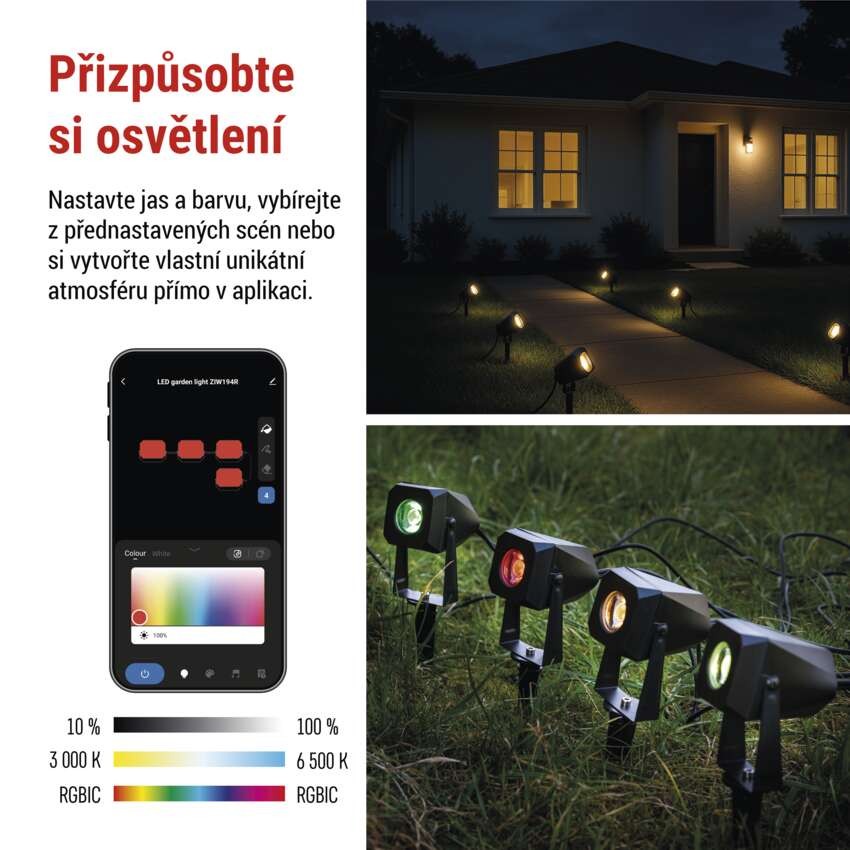 GoSmart venkovní LED bodové světlo, rozšiřující sada, 1 díl, 1,5W, RGBIC stmívatelné, WiFi