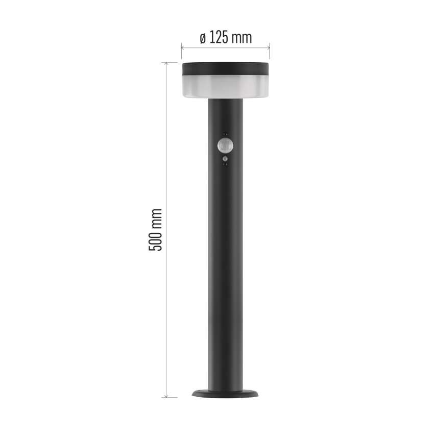 LED záhradné solárne stĺpikové svietidlo TERION, senzor súmraku, 12,5 x 12,5 x 50 cm