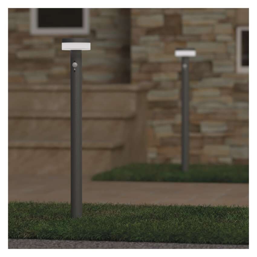 LED napelemes kerti oszloplámpa TERION szürkületérzékelővel, 12,5 x 12,5 x 80 cm