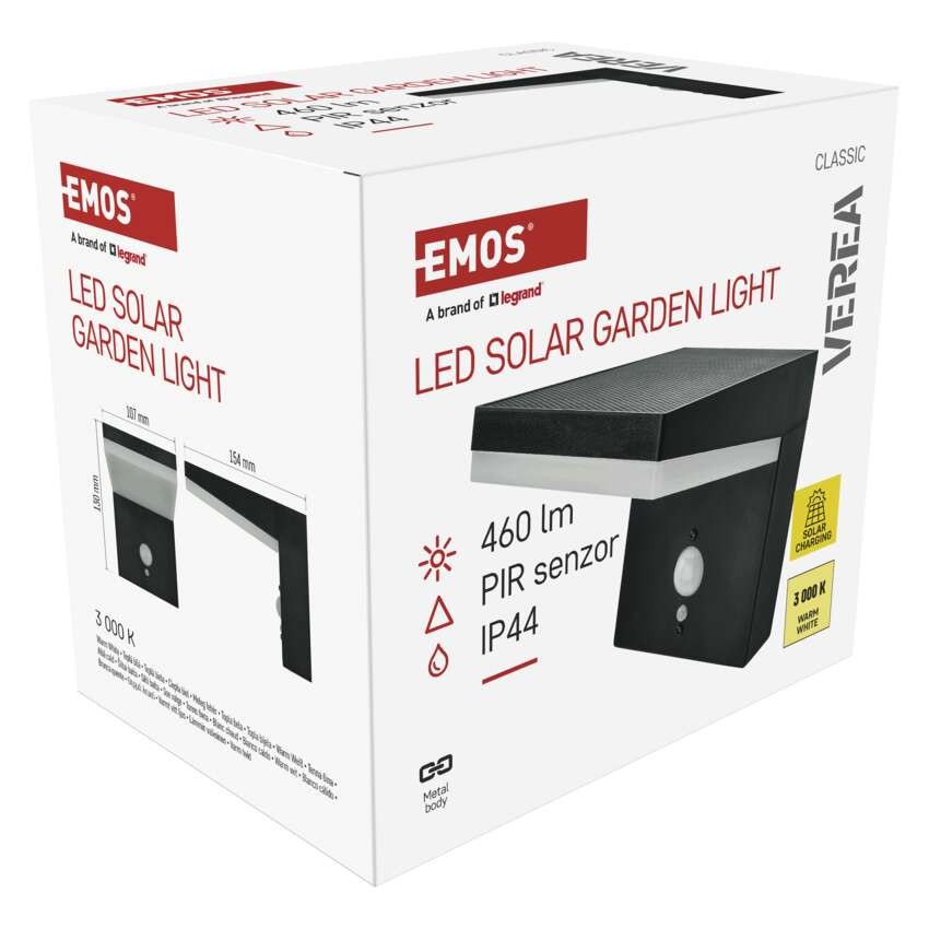 LED Solar-Garten-Wandleuchte VEREA mit Dämmerungssensor, 10,7 x 15,4 x 13 cm
