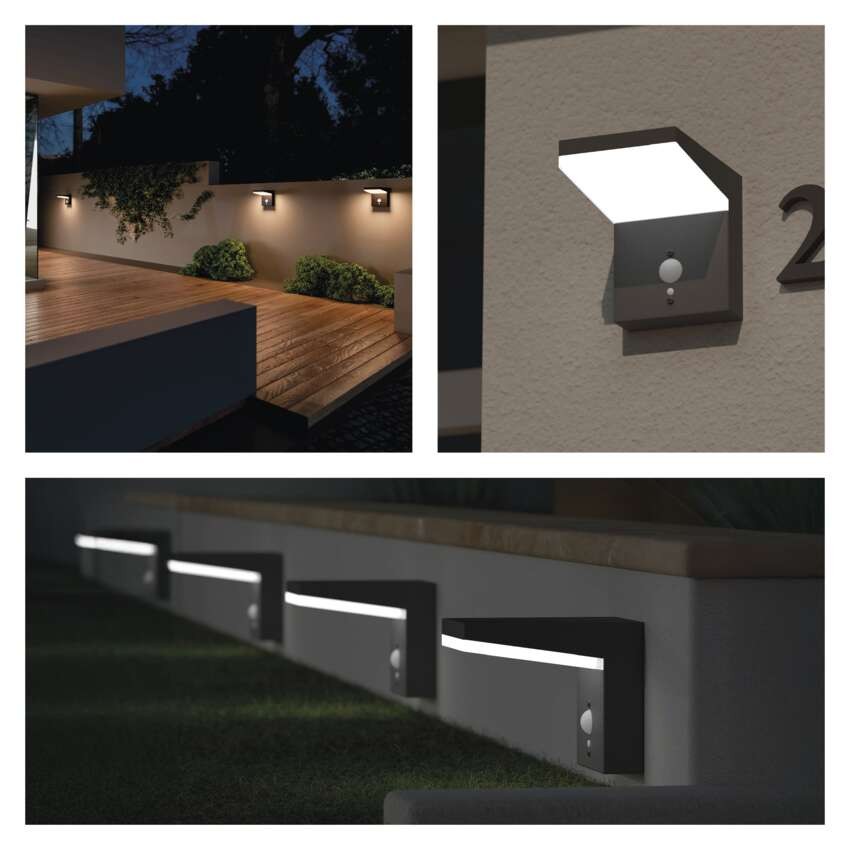 LED Solar-Garten-Wandleuchte VEREA mit Dämmerungssensor, 10,7 x 15,4 x 13 cm