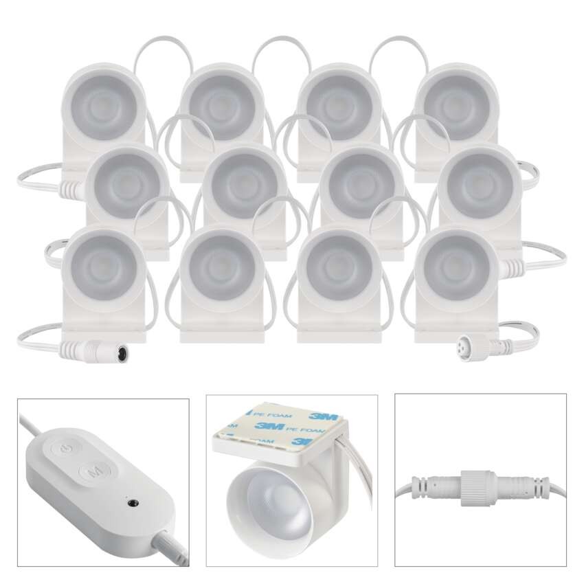 GoSmart LED-Strahler - 255 cm Kette, 12 Teile, 7 W, RGBIC+CCT, dimmbar, WiFi