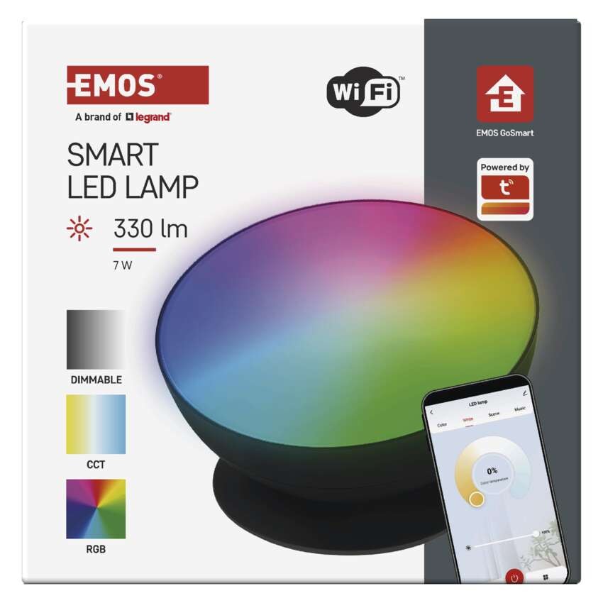GoSmart LED Ambientelampe, schwarz, warmweiß–kaltweiß/ RGB, WiFi