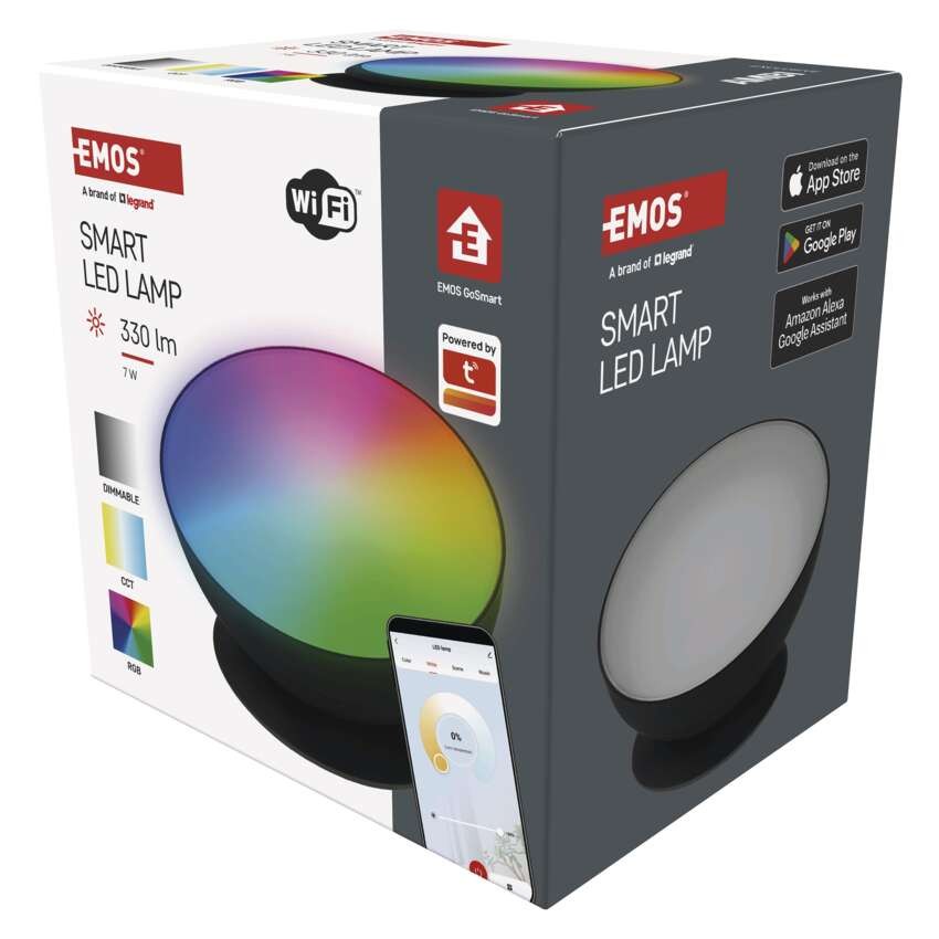 GoSmart LED Ambientelampe, schwarz, warmweiß–kaltweiß/ RGB, WiFi