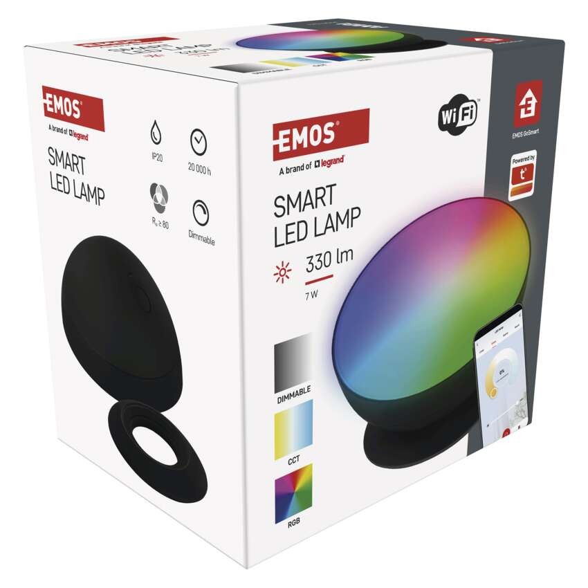 GoSmart LED Ambientelampe, schwarz, warmweiß–kaltweiß/ RGB, WiFi